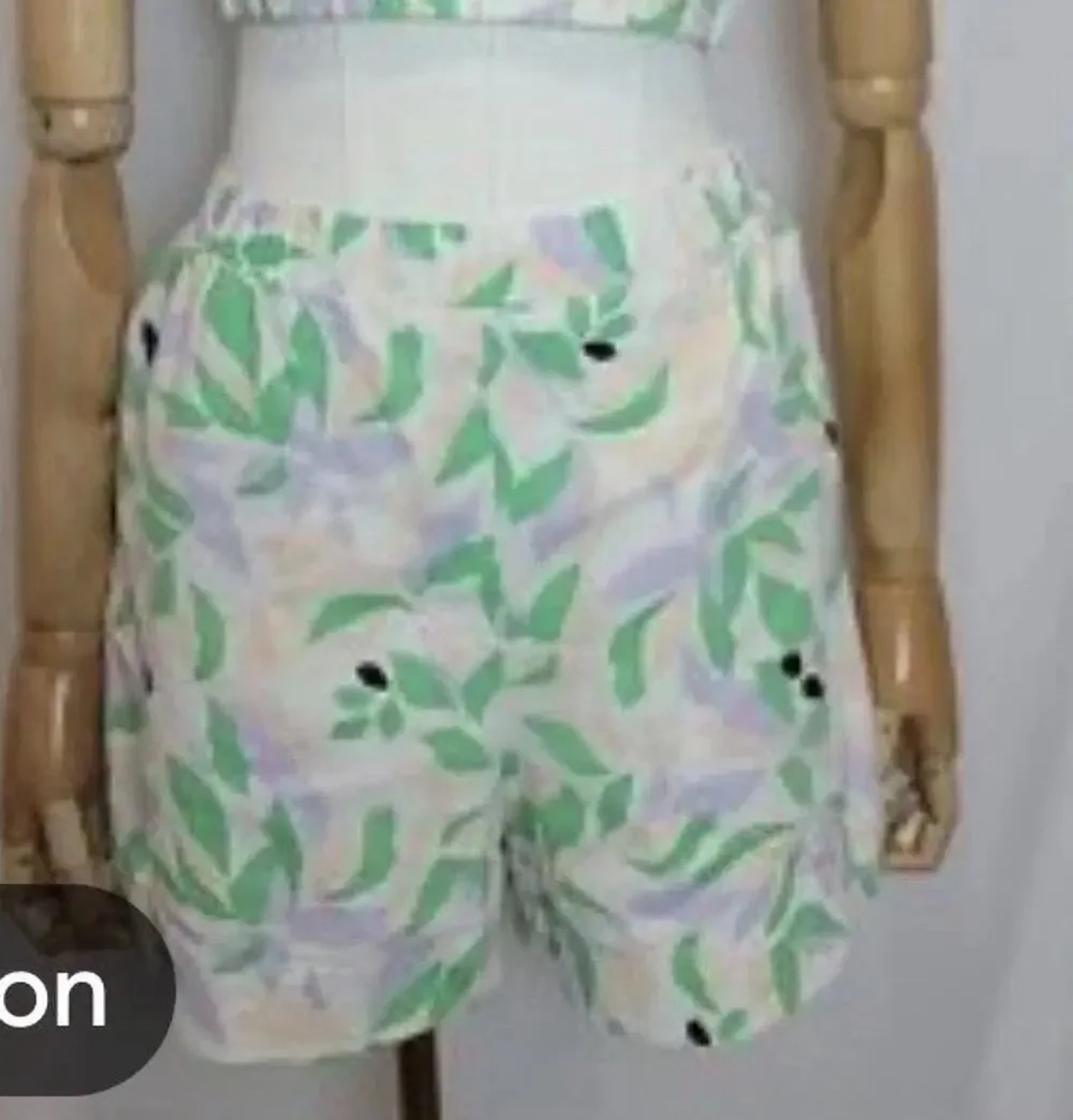 Gianni Bini Tropical Floral Shorts Linen Blend High Waist Casual Beachy Size XS